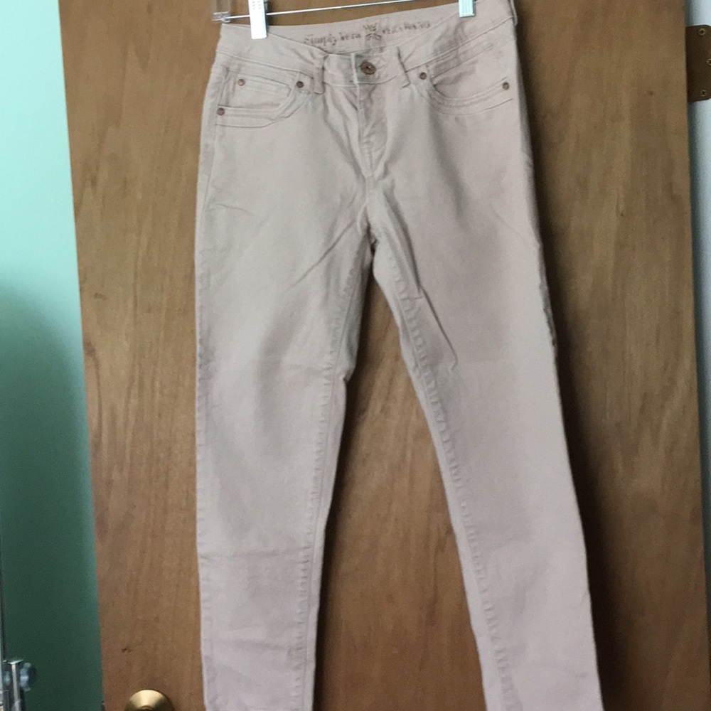 Blush pink cropped skinny jeans by Simply Vera sz4